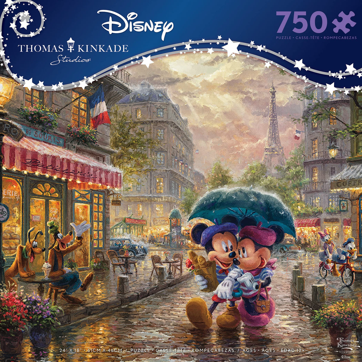 Ceaco - Thomas Kinkade - Disney Dreams Collection - Mickey and Minnie in Paris - 750 Piece Jigsaw Puzzle Ceaco