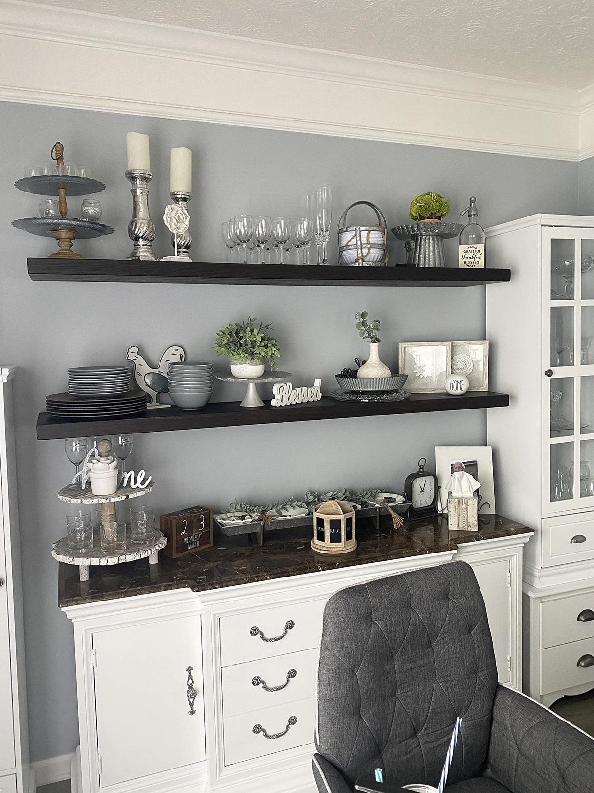 Joel's Antiques - 72 Inch Wooden Floating Shelves for Wall - Made of Natural Wood - Long Heavy Duty Rustic Fireplace Mantel & Book Shelf - Perfect for Living Room - Mocha 72x12x2 in joelsantiques