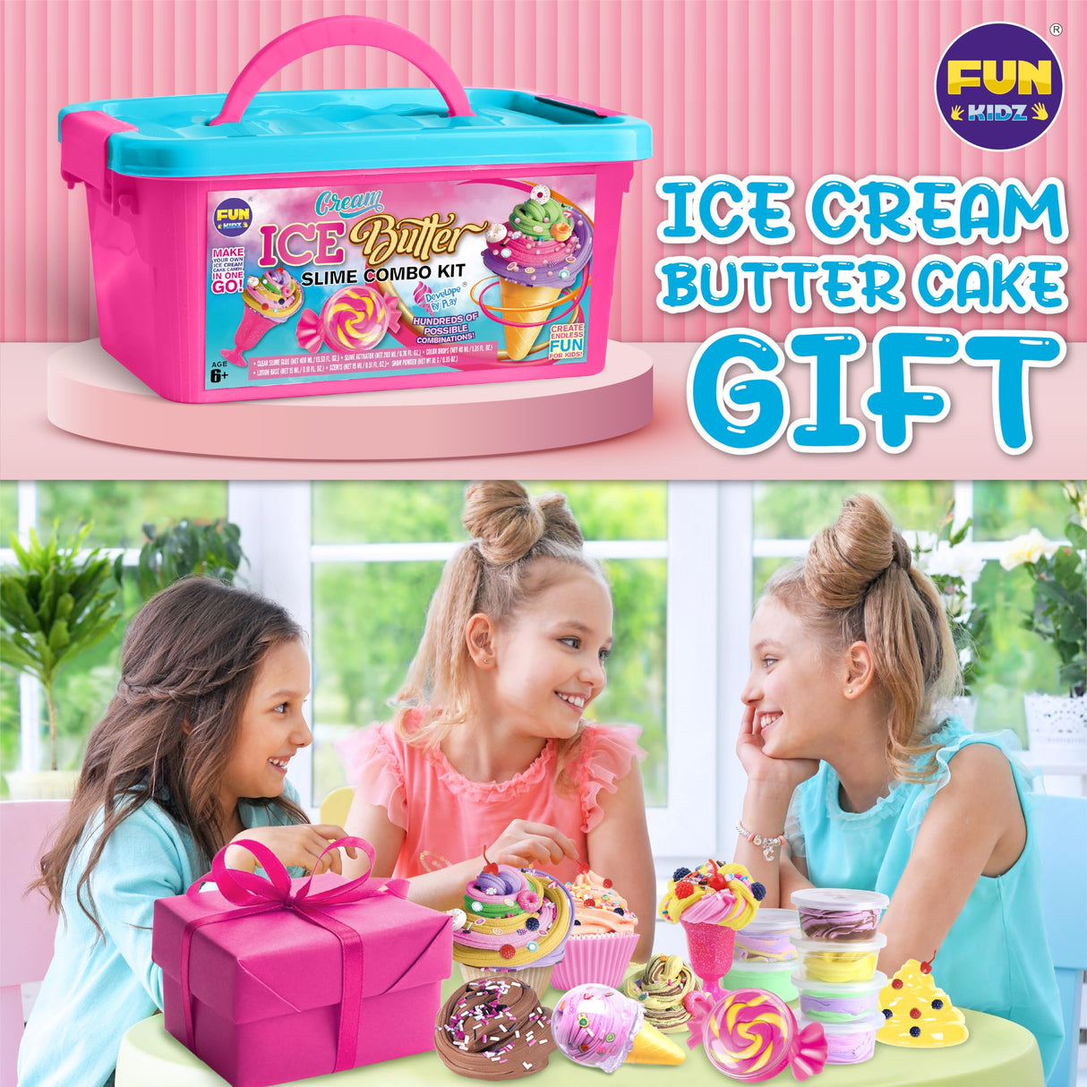 Gift Butter Slime Kit for Girls 10-12, FunKidz Ice Cream Soft Slime Making Kit Ages 8-12 Kids Slime Toys Ideal Birthday Party Present FUN KIDZ