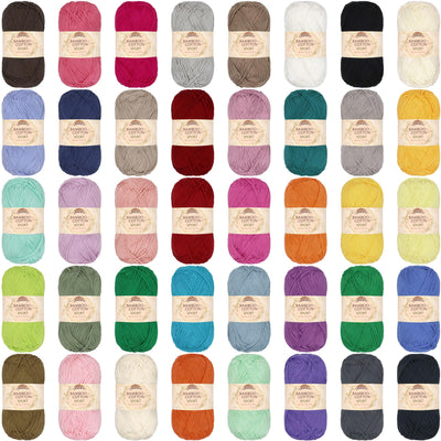 JubileeYarn Bamboo Cotton Sport Yarn - 50g/Skein - Variety Pack - 12 Skeins