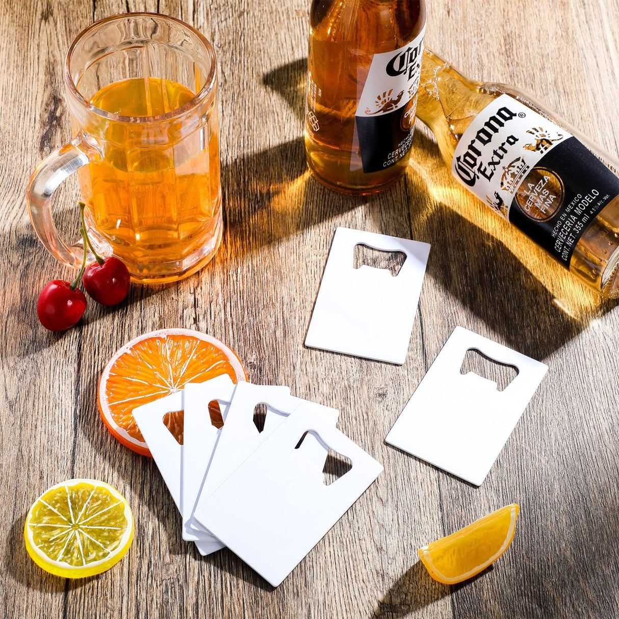 Didaey 6 Pcs Sublimation Bottle Opener Blanks Credit Card Bottle Opener Metal Stainless Steel Wallet Beer Opener for Christmas Wedding Party Gifts Bar Kitchen Restaurant, White 2.09 x 3.35 Inch Didaey