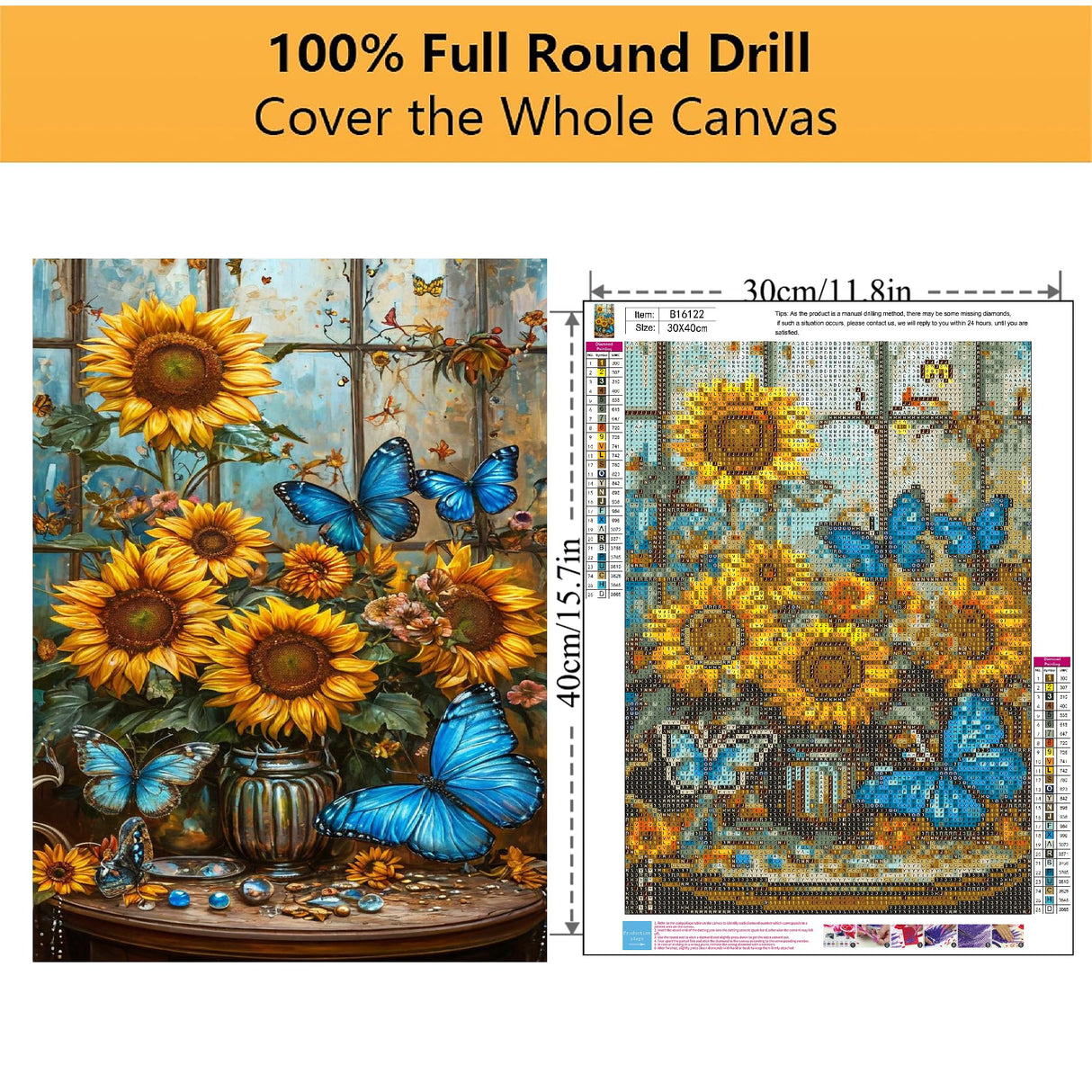 Mowana Sunflower Diamond Art Kits for Adults - Diamond Painting Kits for Beginners, Craft Kits 5D DIY Round Full Drill Gem Art Painting for Home Wall Decor and Gift 12x16inch Mowana