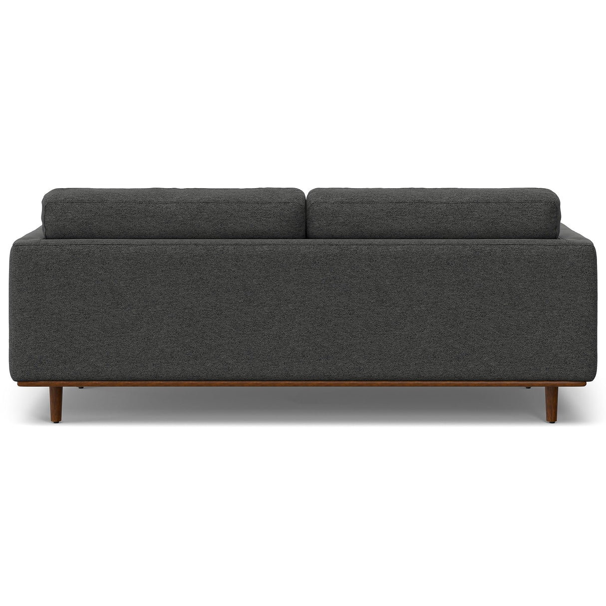 SIMPLIHOME Morrison 89-inch Wide Sofa in Charcoal Grey Woven-Blend Fabric, Handcrafted Mid-Century Modern Couch for Living Room or Family Room, Single Bench Cushion, Bolster Pillows SIMPLIHOME