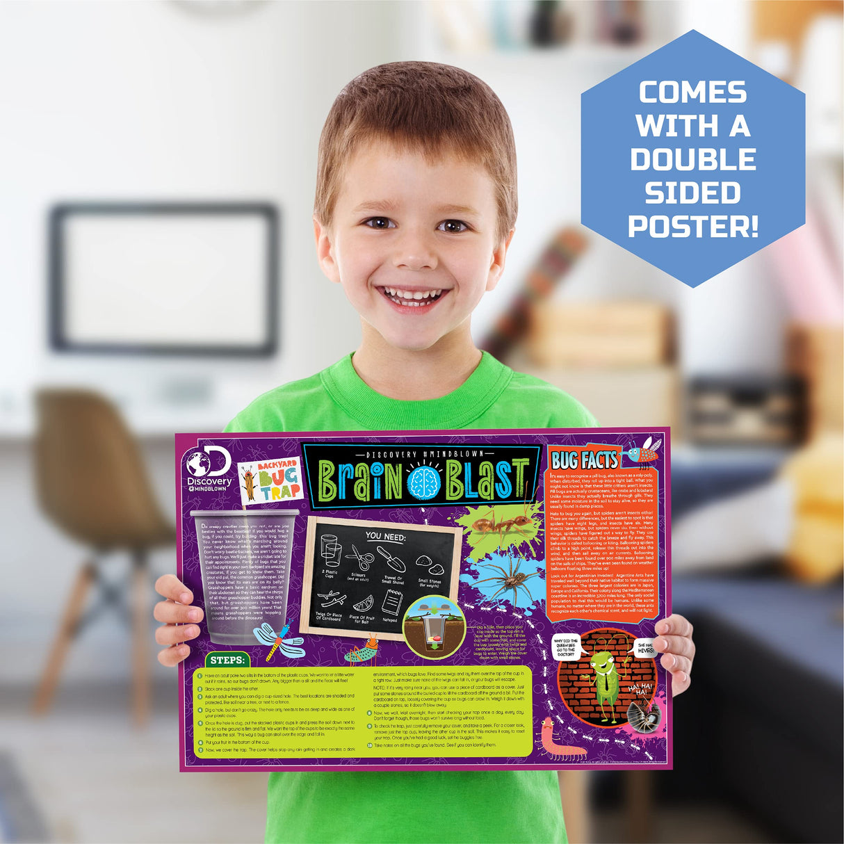 Discovery #MINDBLOWN DIY Terrarium Grow Kit, Fast-Growing Indoor Mini Garden, Create A Living Ecosystem, Includes Sand, Seeds, Potting Mix, Stones and More Discovery Kids