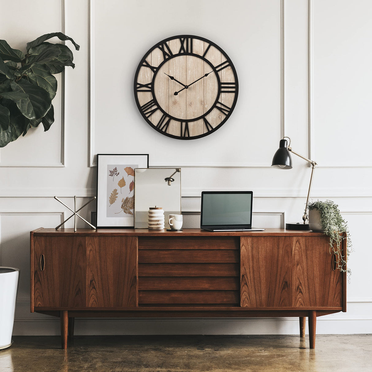 La Crosse Clock 404-3450A 19.7-Inch Harper Wood Quartz Analog Wall Clock La Crosse Technology