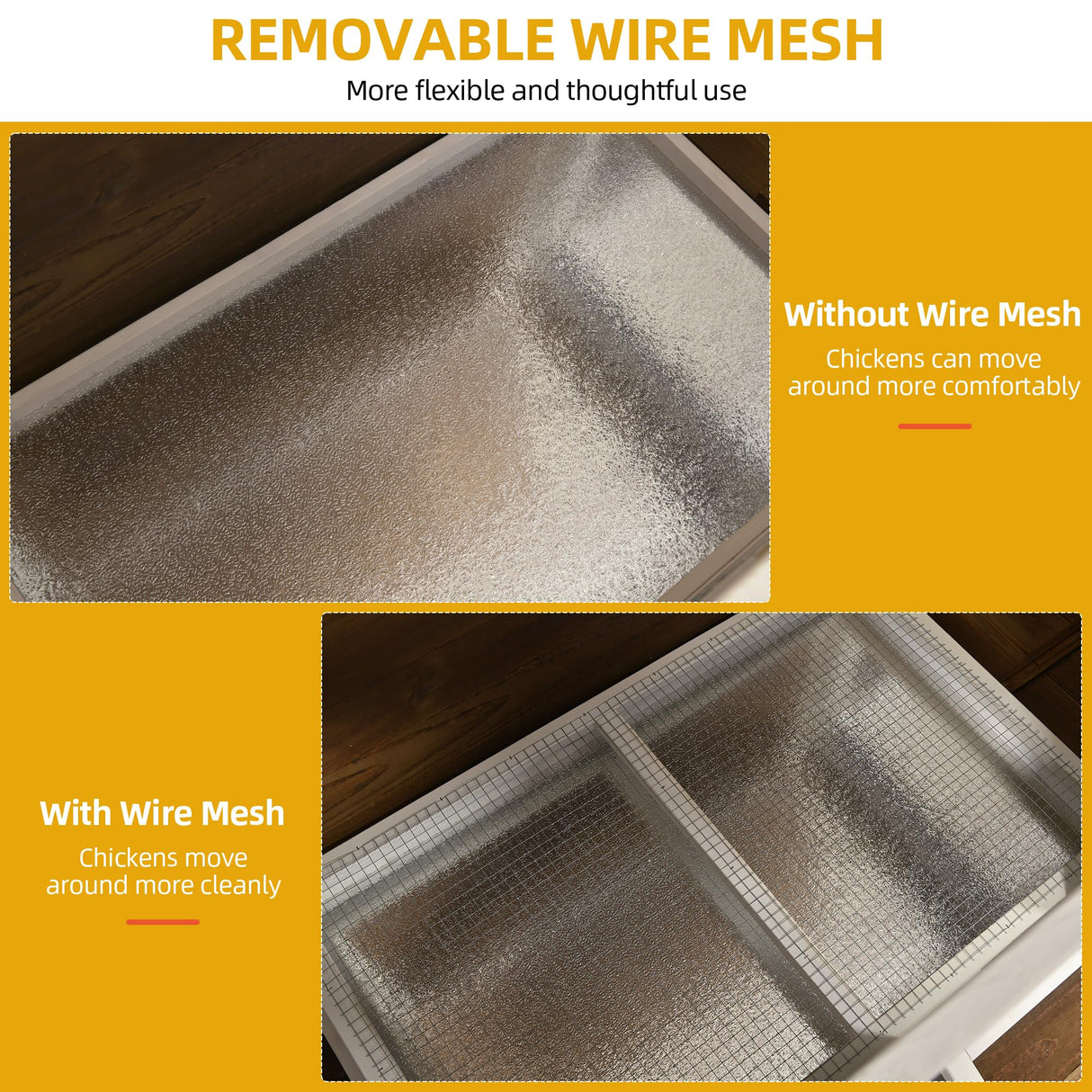 DWVO Solid Wood Chicken Coop for 4-6 Chickens, Outdoor Wooden Chicken Run Pen with 2 Nesting Boxes, Poultry Cage Rabbit Hutch Duck Coop Hen House w Weatherproof Roof & Removable Tray, Brown DWVO