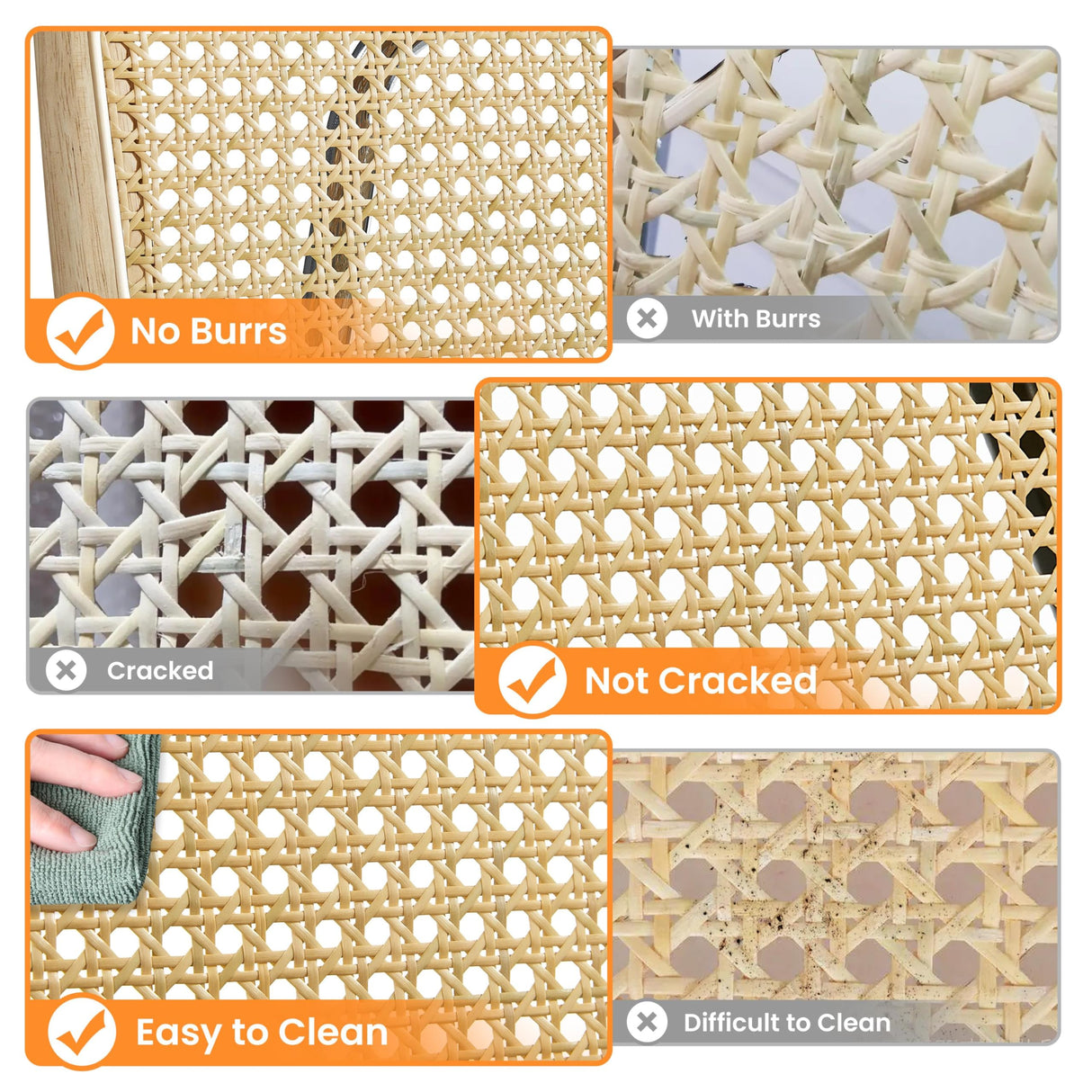 Yaheetech Rattan Dining Chairs Set of 2 Dining Room Chairs Mid Century Modern Kitchen Chairs with Metal Legs and Upholstered Seat for Home Kitchen Living Room, Boucle Fabric, White Yaheetech