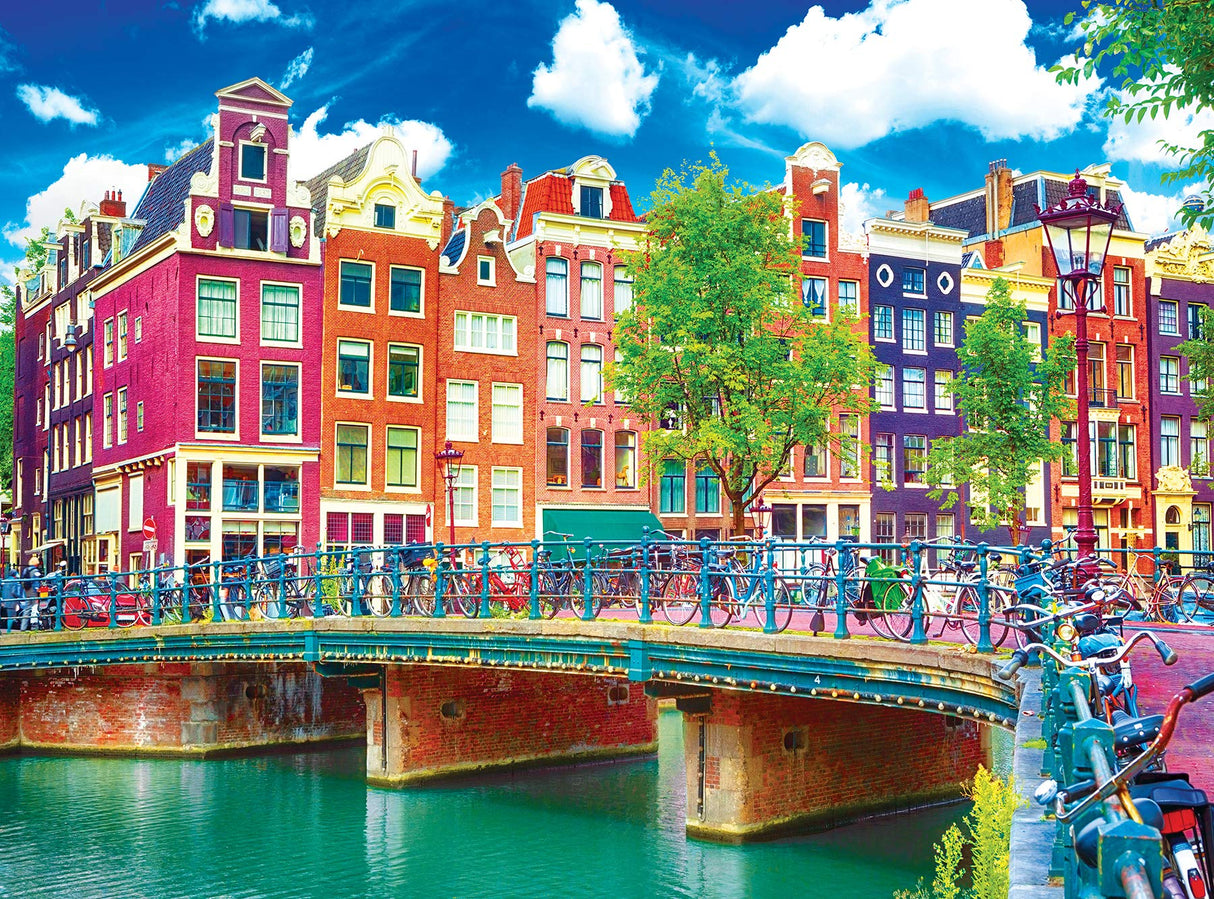 RoseArt - Kodak Premium - Colorful Waterfront Buildings, Amsterdam - 1000 Piece Jigsaw Puzzle for Adults RoseArt