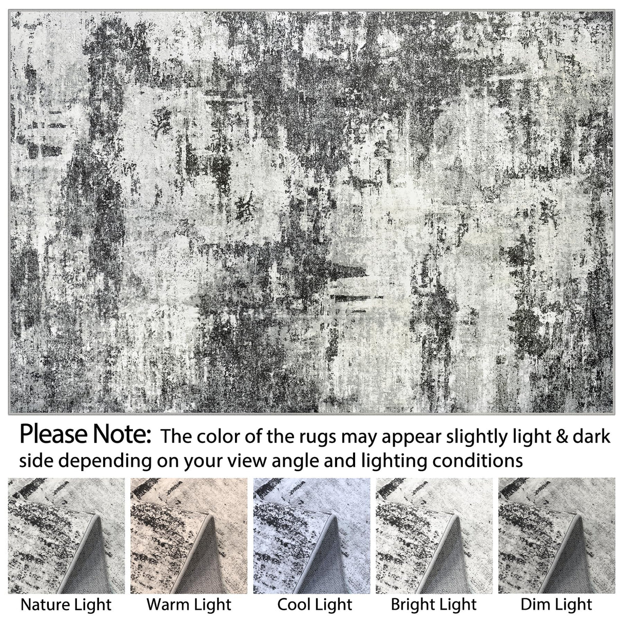 8x10 Area Rugs for Living Room: Abstract Washable Rug with Anti-Slip Backing Non-Shedding Stain-Resistant Soft Modern Large Carpet for Bedroom Dining Room Farmhouse Nursery Home Office Black Tosuoka