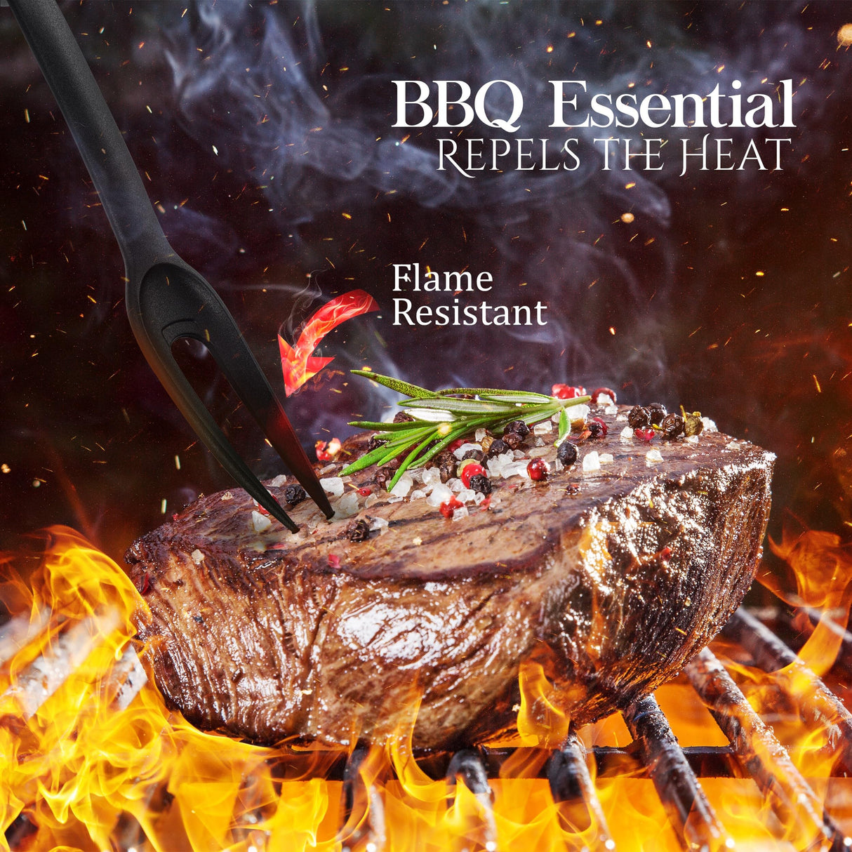 Nylon Fork Made of Heat Resistant Nylon with Plastic Handle with Hole Ideal for use with Non-Stick Pots and Pans (Pack Of 2) - By Ram Pro RamPro