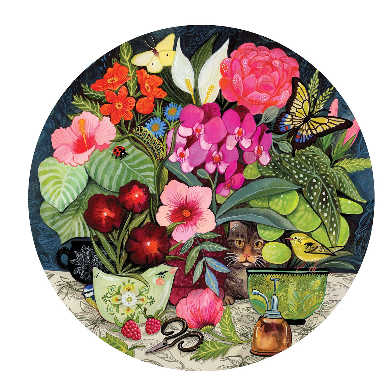 Ceaco - Miriam Bos - Patiently Waiting - 500 Piece Round Jigsaw Puzzle Ceaco