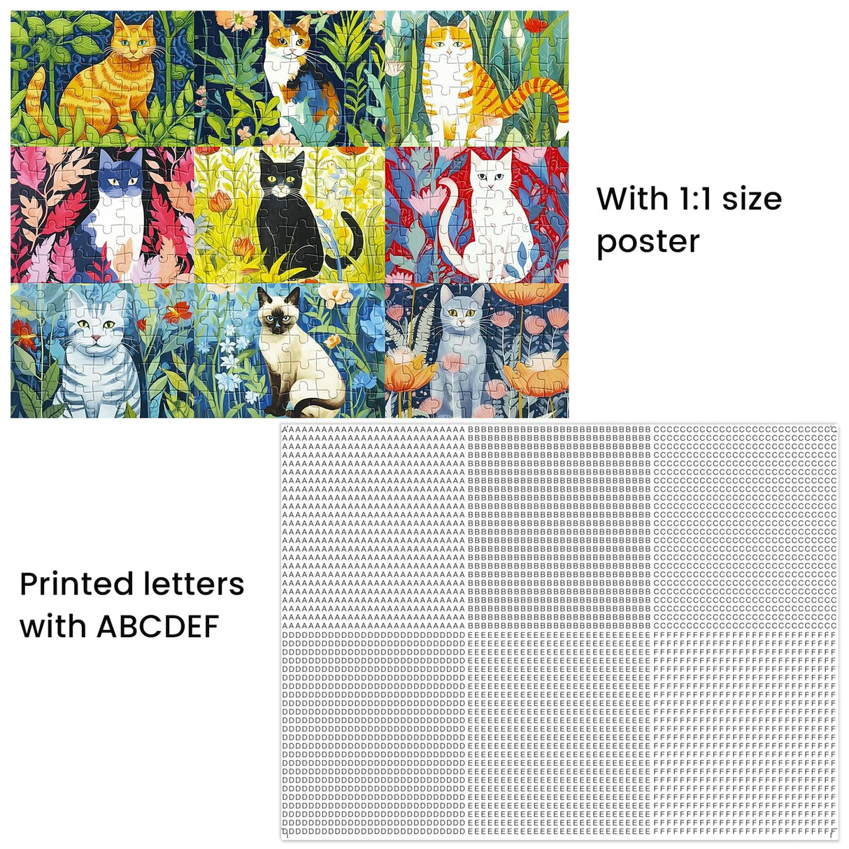 300 Piece Puzzle for Adults-Cats and Flowers | Recycled Cardboard Jigsaw Puzzles 300 Pieces | Challenging Family Activity Great Gift Idea for Family Friends | Difficult Puzzles Size 20.5X 15 inches Edsjegn