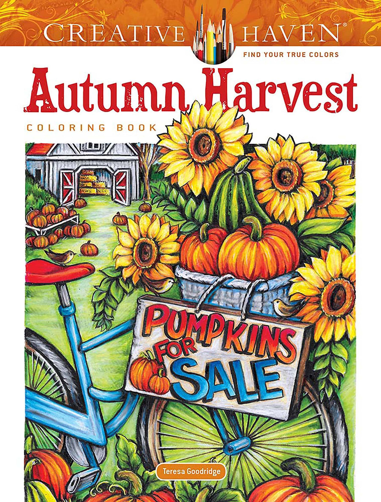 Creative Haven Autumn Harvest Coloring Book (Adult Coloring Books: Seasons) WoodArtSupply