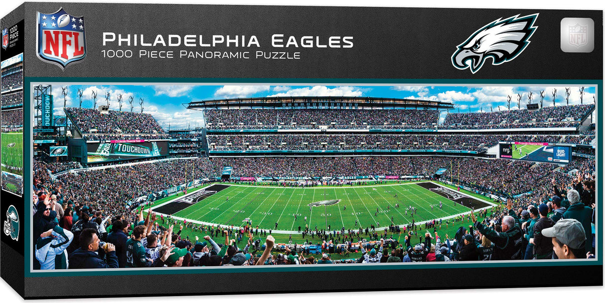 Masterpieces 1000 Piece Sports Jigsaw Puzzle - NFL Philadelphia Eagles Center View Panoramic - 13"x39" Masterpieces
