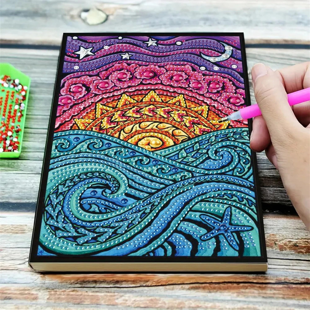 Mandala Diamonds Painting Notebook for Adults, A5 Diamond Art Journal and DIY Sketchbook, Diamond Art Kit Supplies,Gift for Beginners, Craft Lovers, Artists. (Mandala) Formeydemi