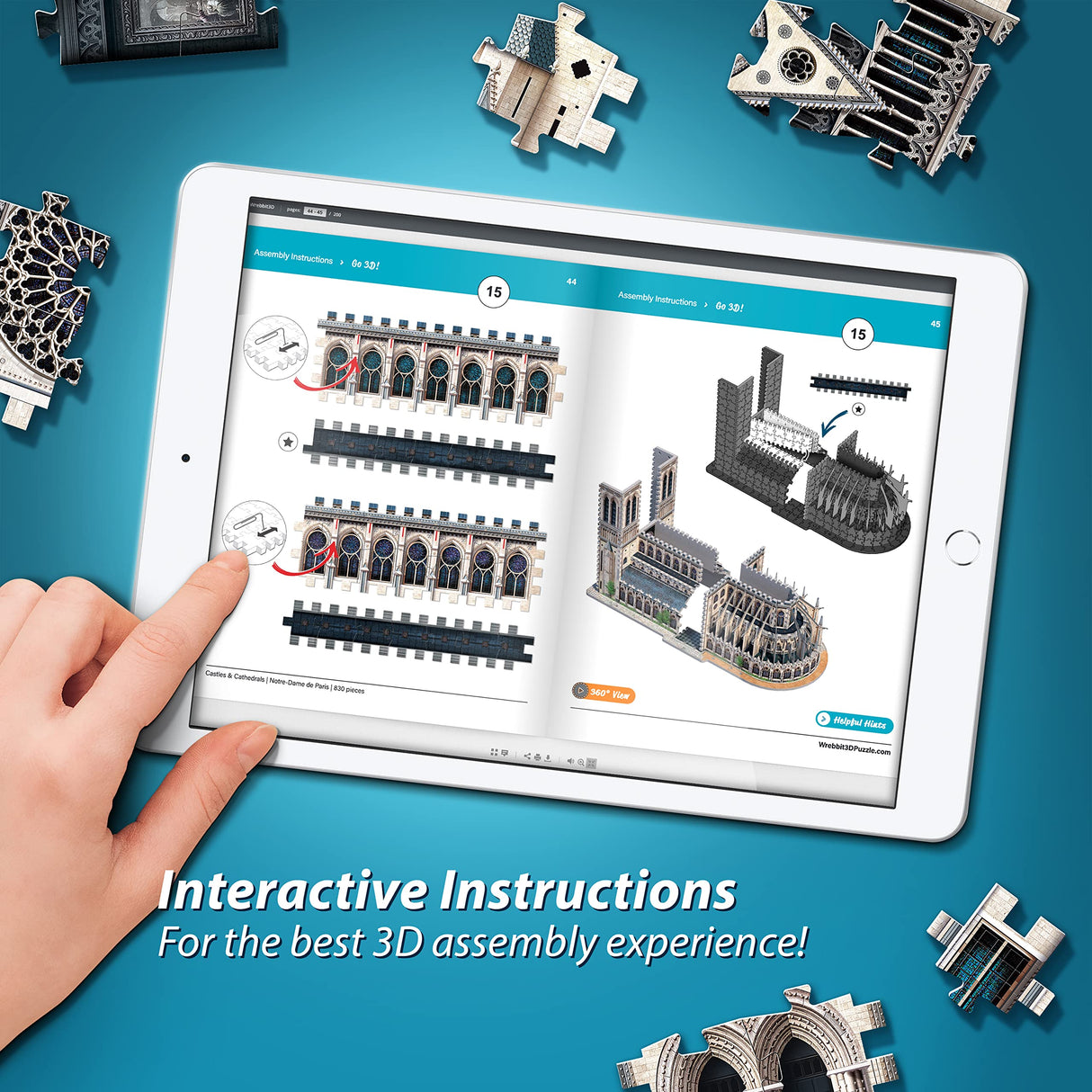 WREBBIT 3D – Notre-Dame de Paris 3D Jigsaw Puzzle - 830 Pieces Wrebbit3D