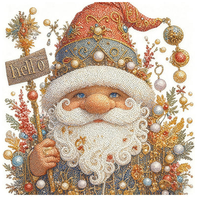 Zhenqing Whimsical Dwarf with Cane Diamond Painting Kit 7.87x7.87 Inch Full Drill, Fantasy DIY Craft for Adults & Teens, Enchanted Home Wall Decor Gift (20x20cm) - Complete Tools Included