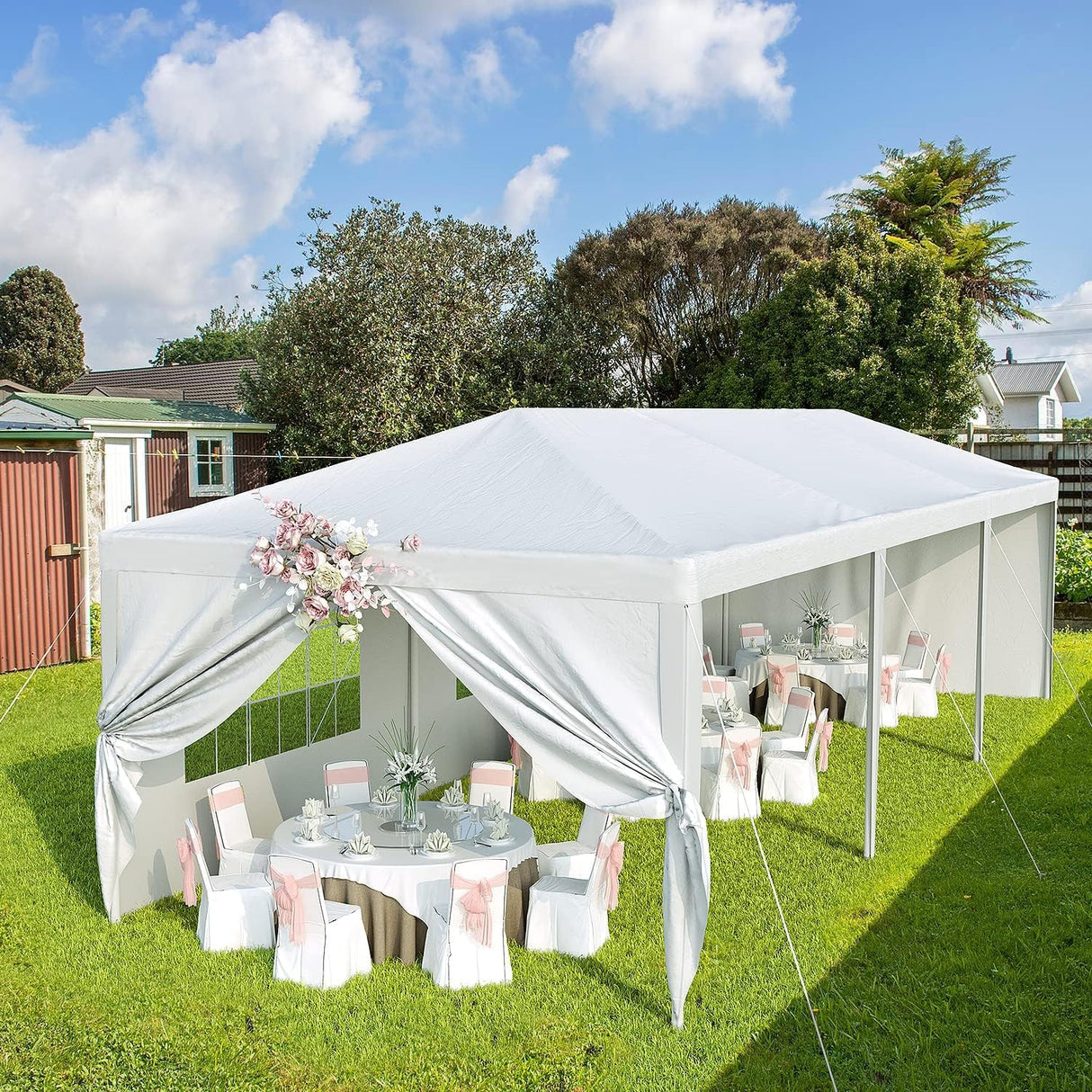 Devoko 10'x30' Heavy Duty Canopy Tent, Waterproof Outdoor Wedding Party Tent with UV Protection & Sidewalls, Wind Resistant Portable Gazebo for Backyard, Events, Patio Devoko