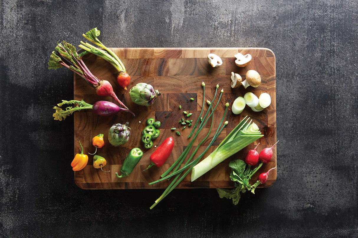 Ironwood Gourmet End Grain Union Stock Yard Professional Chopping Butcher Block, Brown, 14 x 20 x 2.75" Ironwood Gourmet