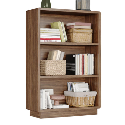 ChooChoo 3-Tier Bookcase, Wooden Bookshelf, Farmhouse Bookshelf with Open Storage, Tall Bookcase for Bedroom and Home Office, Brown Walnut
