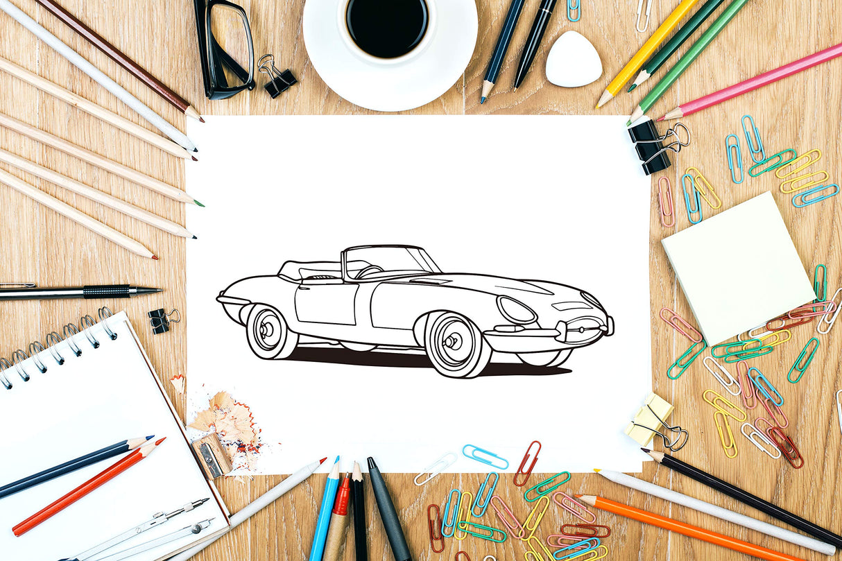 Classic Cars Coloring Book: A Collection of 50 Iconic Classic Cars | Relaxation Coloring Pages for Kids, Adults, Boys, and Car Lovers WoodArtSupply
