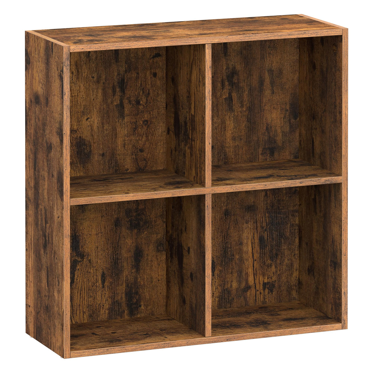 VASAGLE Custos Collection - Bookshelf, Bookcase, Cube Shelf with 4 Compartments, 9.4 x 26 x 26 Inches, Storage Shelf, for Living Room, Home Office, Dining Room, Rustic Brown ULBC476K01 VASAGLE