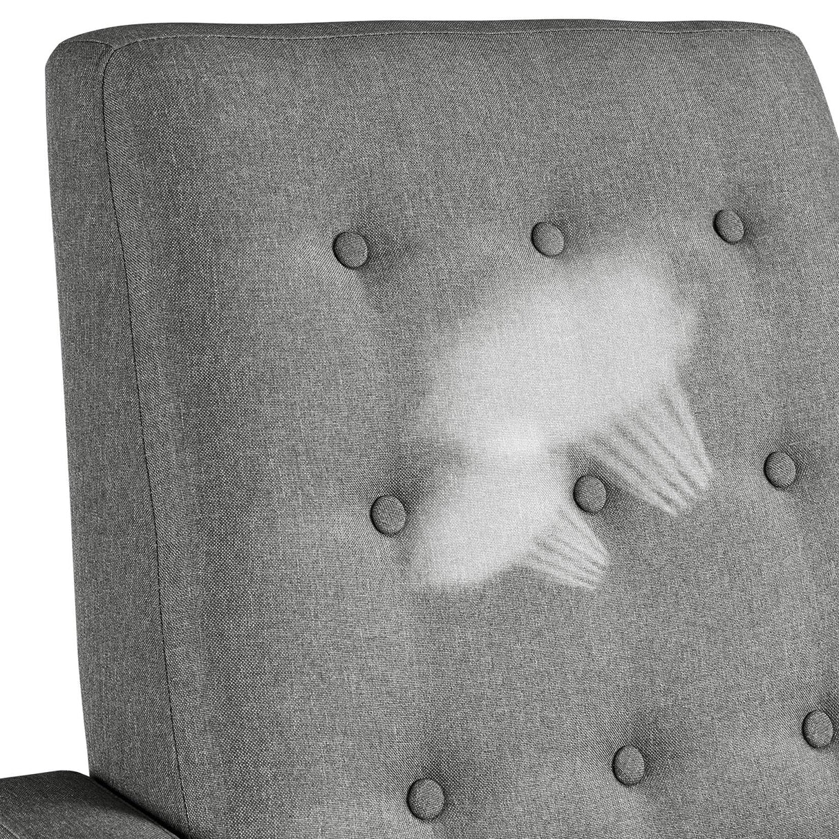 Yaheetech Fabric Recliner Chair Mid-Century Modern Recliner Adjustable Single Recliner Sofa with Thicker Seat Cushion Tufted Upholstered Sofa with Pocket Spring for Living Room Bedroom Gray Set of 2 Yaheetech