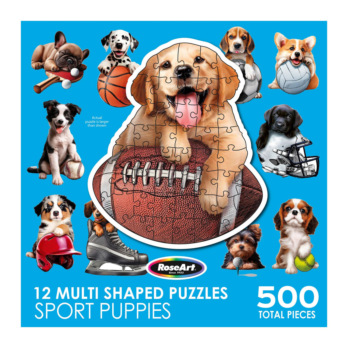 RoseArt - Mini Shaped - Sport Pups - 500 Piece Jigsaw Puzzles for Adults RoseArt