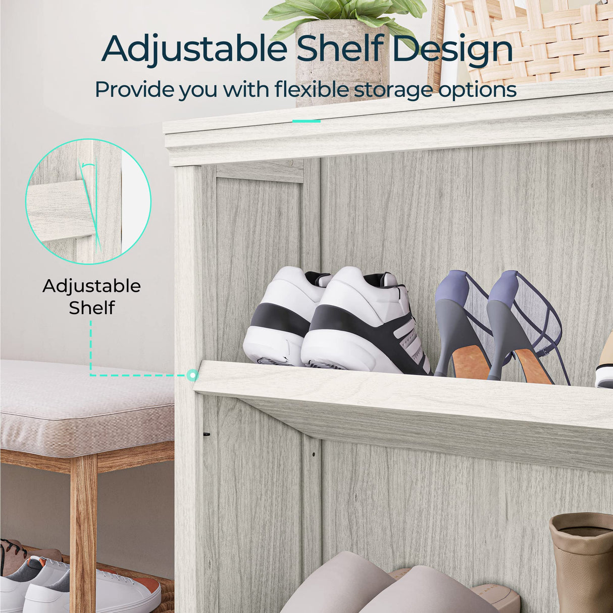 LINSY HOME 2-Tier Bookcase and Bookshelf, Small Wood Display Storage Shelves Farmhouse Bookshelf for Home Office, Living Room, Bed Room - White Oak LINSY HOME