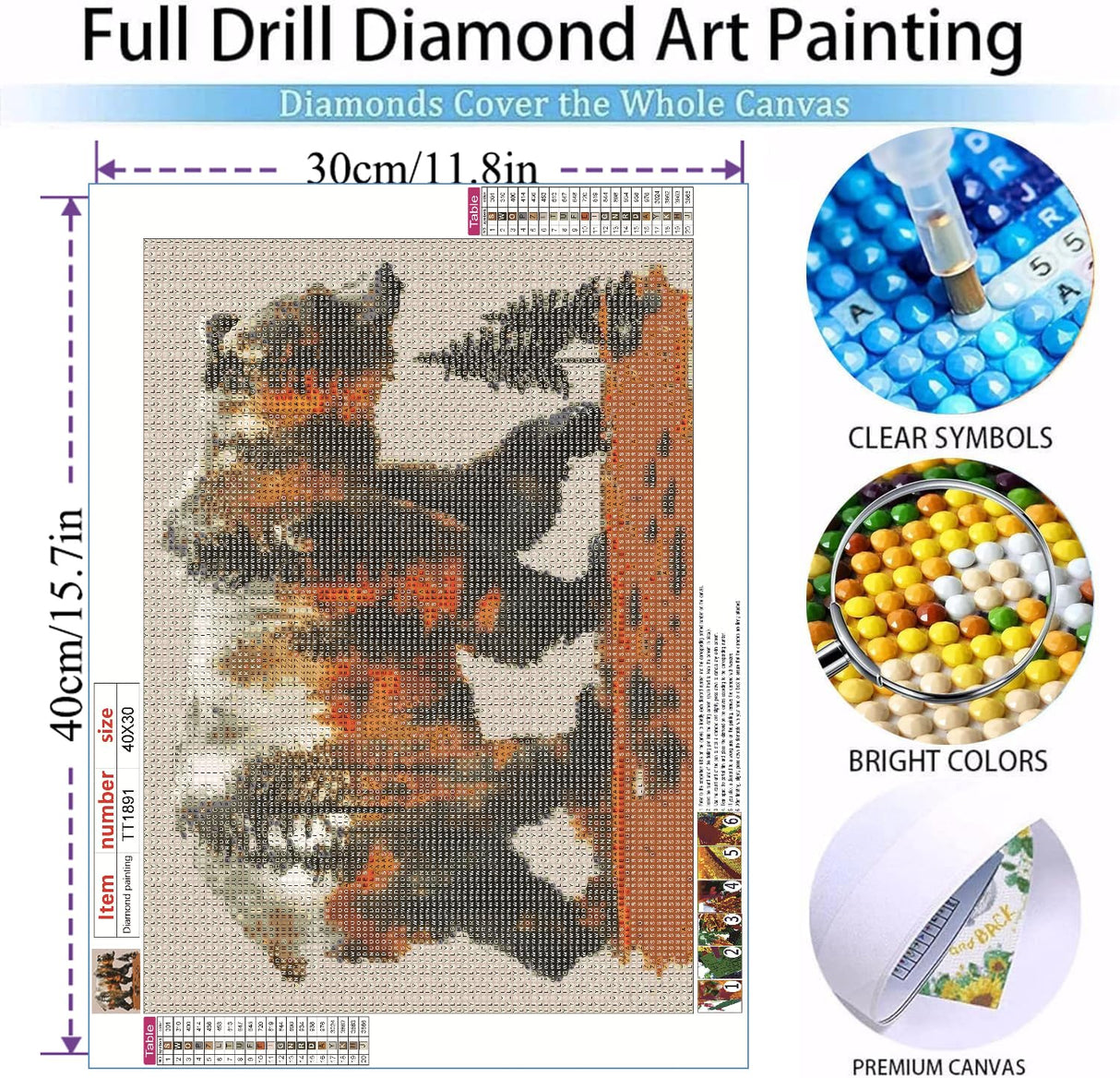 MOMDEDP Forest Bear Diamond Art Kits for Adults,DIY 5D Diamond Painting Kits for Beginners, Round Full Drill Diamond Dots Paintings,Diamonds Pictures Gem Art for Adults Crafts Home Decor 12x16inch MOMDEDP