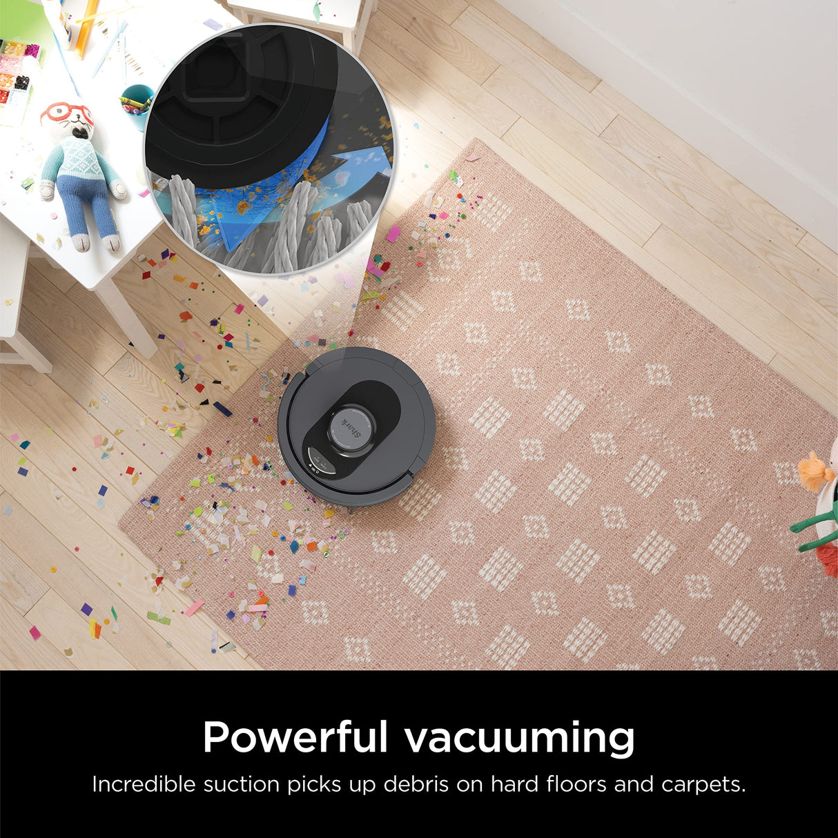 Shark AV2501S AI Ultra Robot Vacuum, with Matrix Clean, Home Mapping, 30-Day Capacity HEPA Bagless Self Empty Base, Perfect for Pet Hair, Wifi, Dark Grey Shark