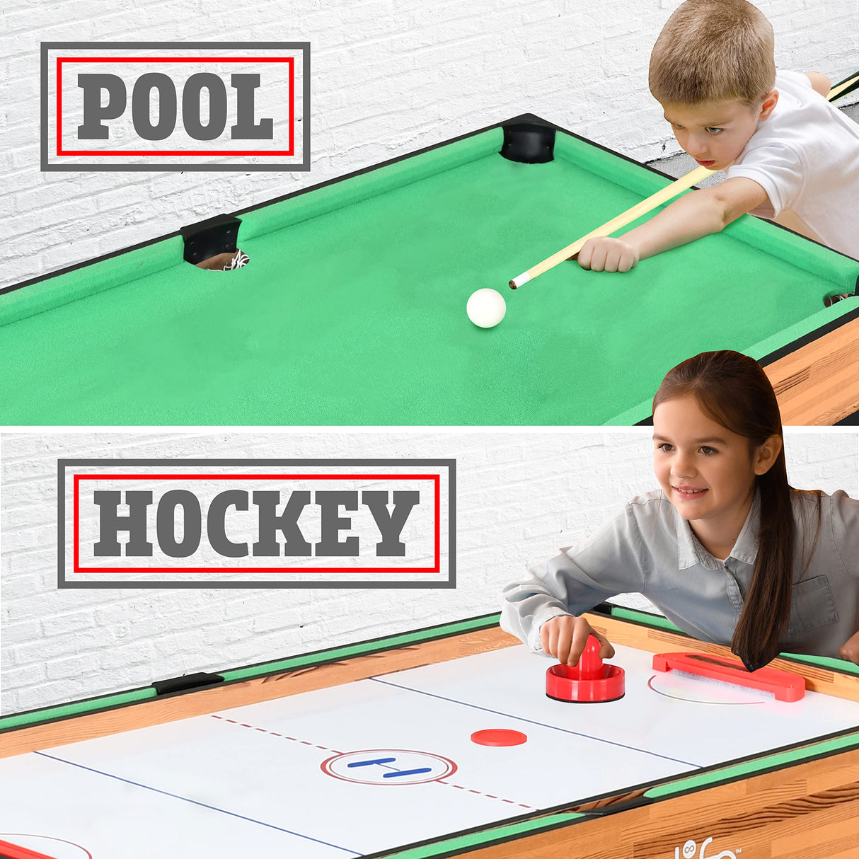 SereneLife Multi Game Table, 48" Sports Arcade Games with Accessories, Ping Pong, Hockey, Pool Billiards, Soccer Foosball All in One, for Indoor and Outdoor, Family, Kids and Adults SereneLife