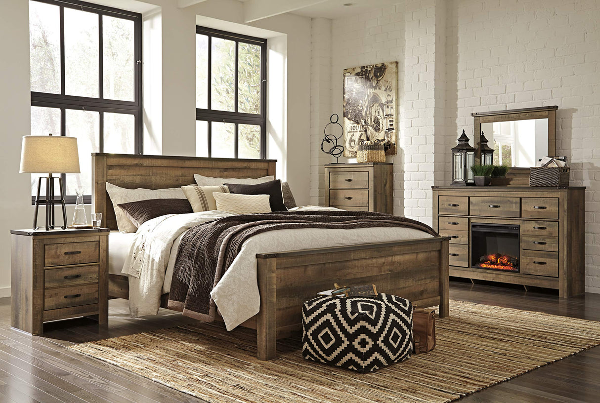 Signature Design by Ashley Trinell Rustic Panel Headboard, King/California, Warm Brown Signature Design by Ashley