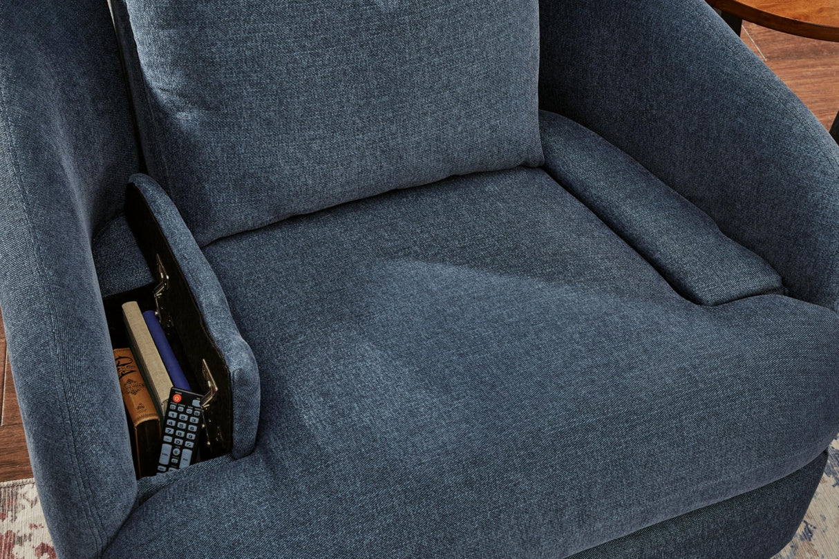 Signature Design by Ashley Modmax Contemporary Weather Resistant Manual Rocker Swivel Glider Recliner, Blue Signature Design by Ashley