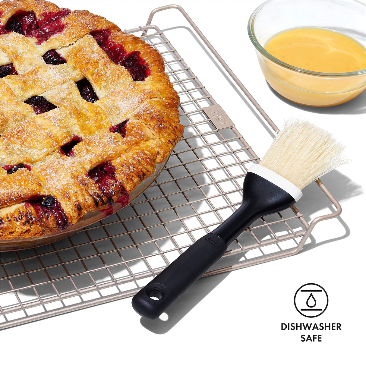 OXO Good Grips Natural Pastry Brush | Natural Boar Bristles | Non-slip Grip | Dishwasher Safe | Ideal for Butter, Oil, and Baking OXO