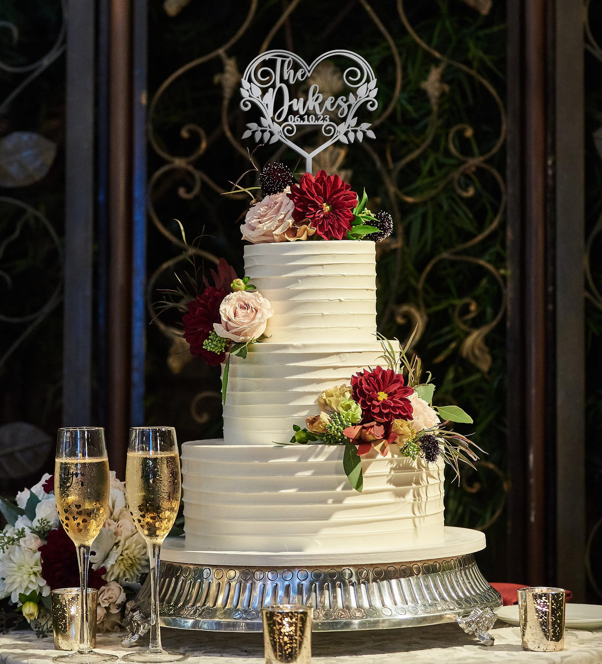 Rustic Cake topper, Personalized wedding cake topper, Custom Mr Mrs Anniversary Cake topper, Custom Calligraphy Cake topper WoodArtSupply