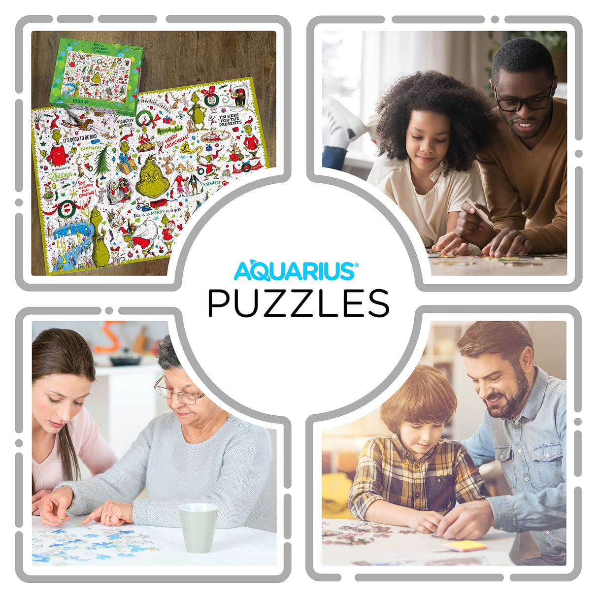 AQUARIUS Grinch Collage Puzzle (1000 Piece Jigsaw Puzzle) - Glare Free - Precision Fit - Virtually No Puzzle Dust - Officially Licensed Grinch Collectibles - 20x28 Inches AQUARIUS