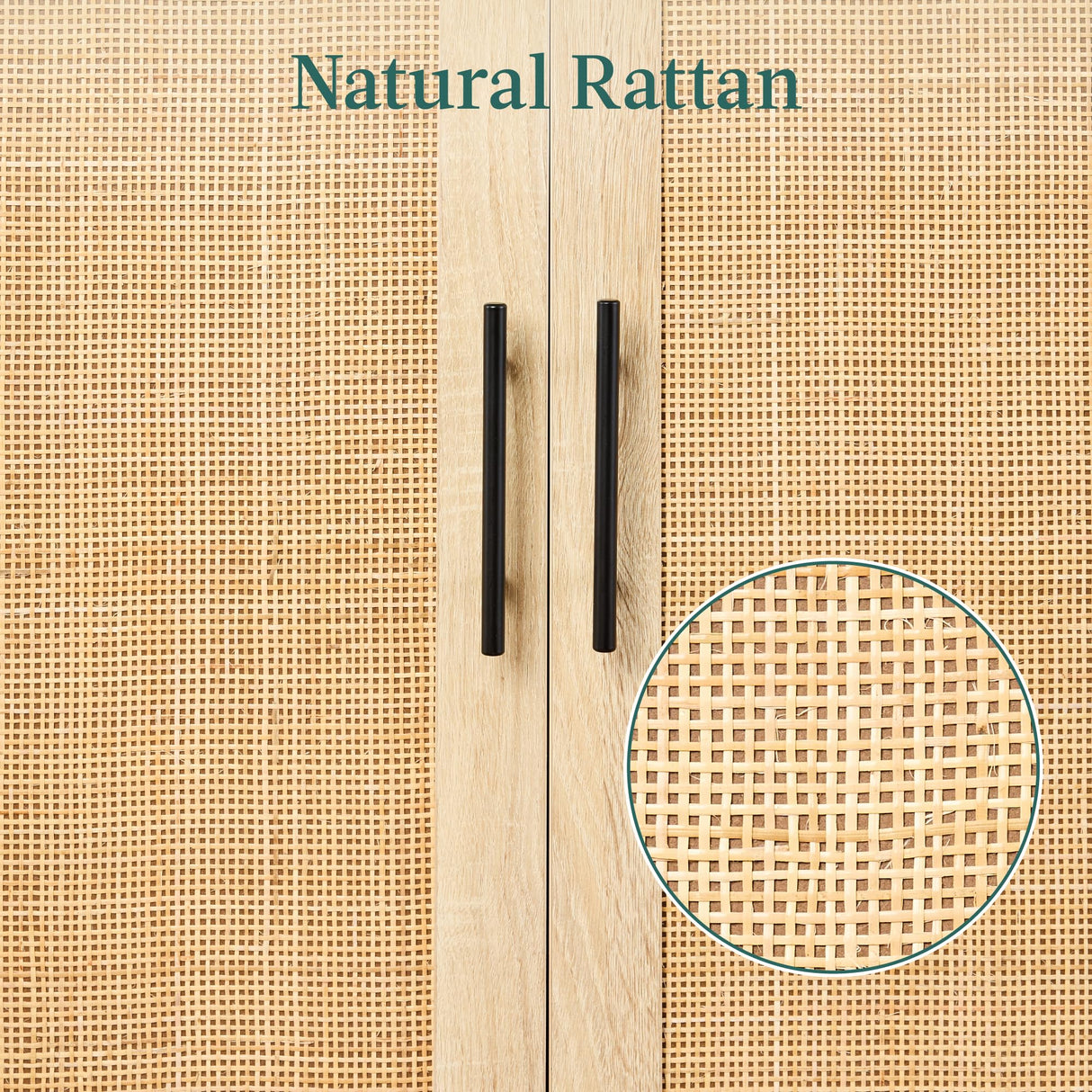 Best Choice Products 2-Door Natural Rattan 34 x 24in Multiuse Storage Cabinet for Bathroom, Living, Dining Room, Entryway w/Adjustable Shelves Best Choice Products