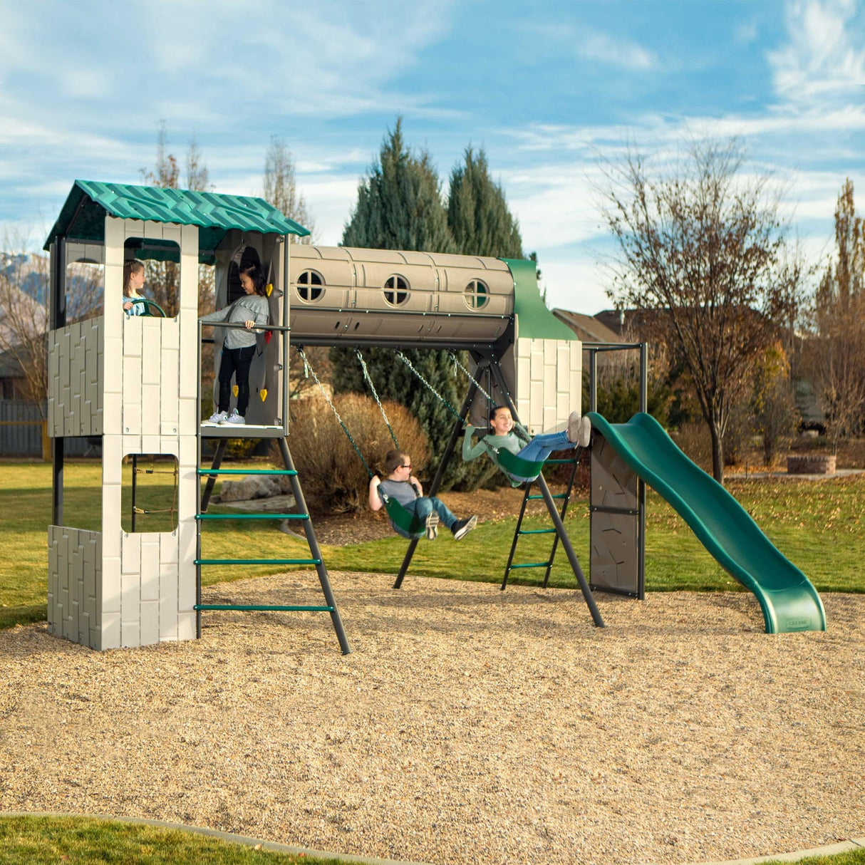 Lifetime Adventure Tunnel Swing Set Playset Lifetime