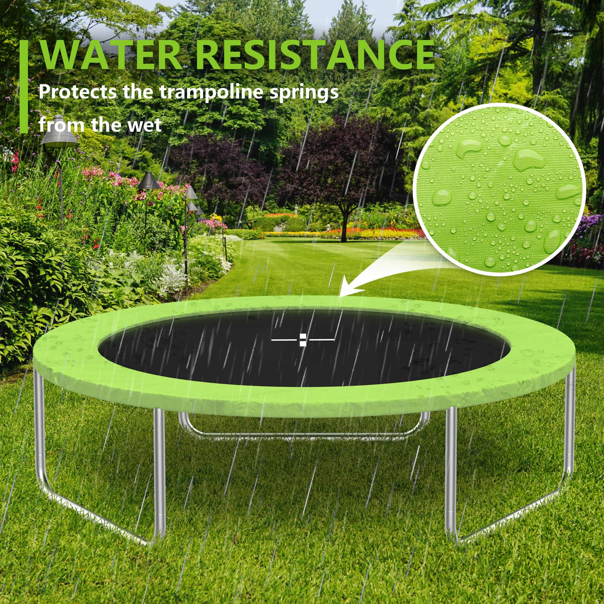 SKOK Trampoline Pad 12FT 14FT 20FT Trampoline Replacement Safety Pad Mat, No Holes for Pole, Waterproof Trampoline Accessories Spring Cover SKOK