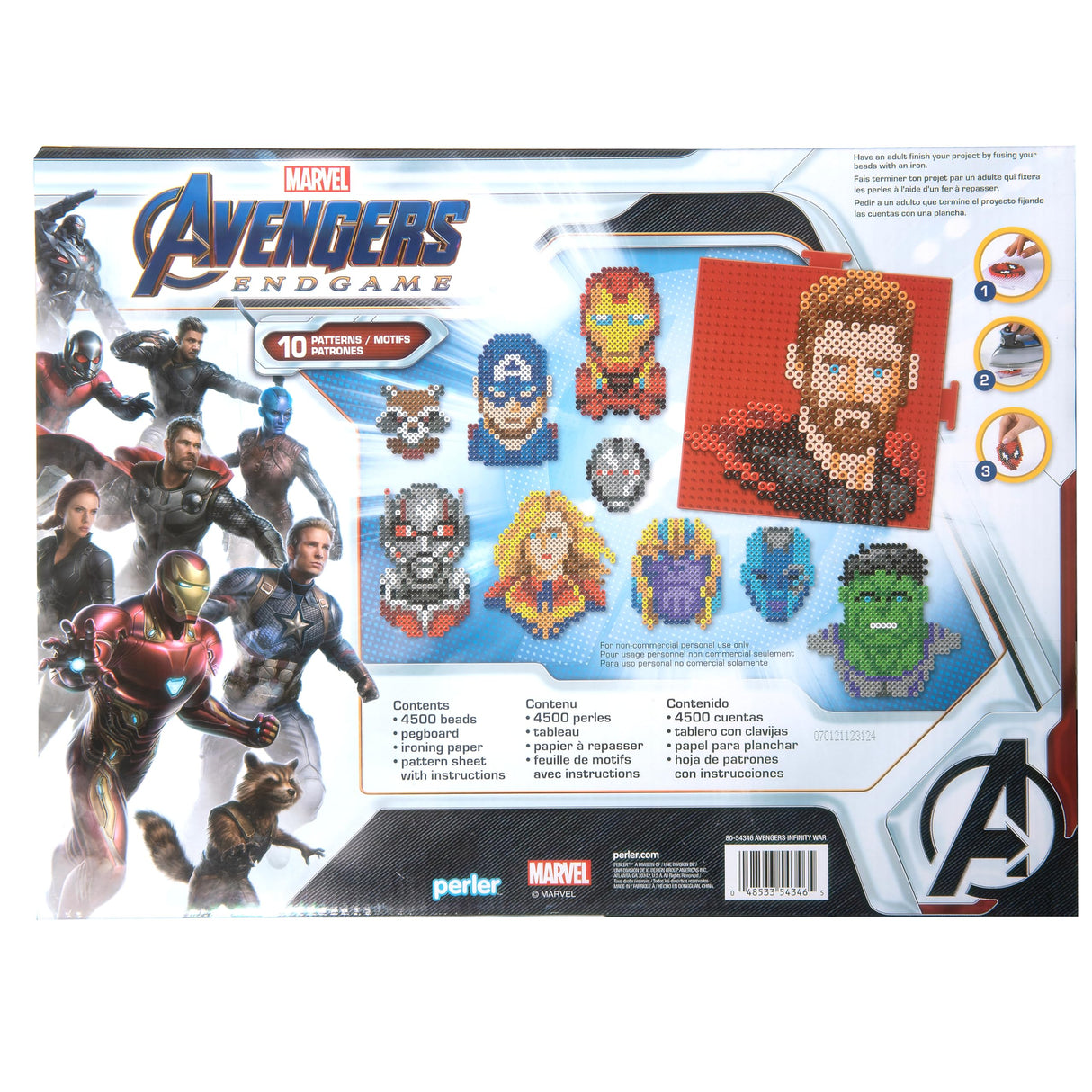 Perler PER8054346 Marvel Avengers Fuse Bead Kit, 4503pc, 10 Patterns, Multicolor, Small Perler