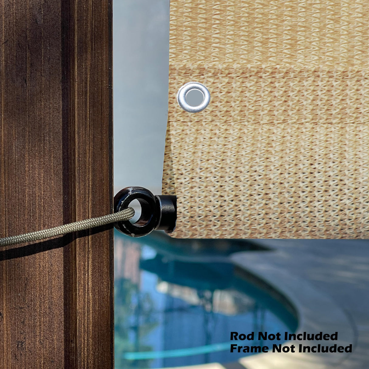 Alion Home Custom HDPE Permeable Canopy Sun Shade Cover Replacement with Rod Pockets for Pergola (16' x 9', Banha Beige) Alion Home