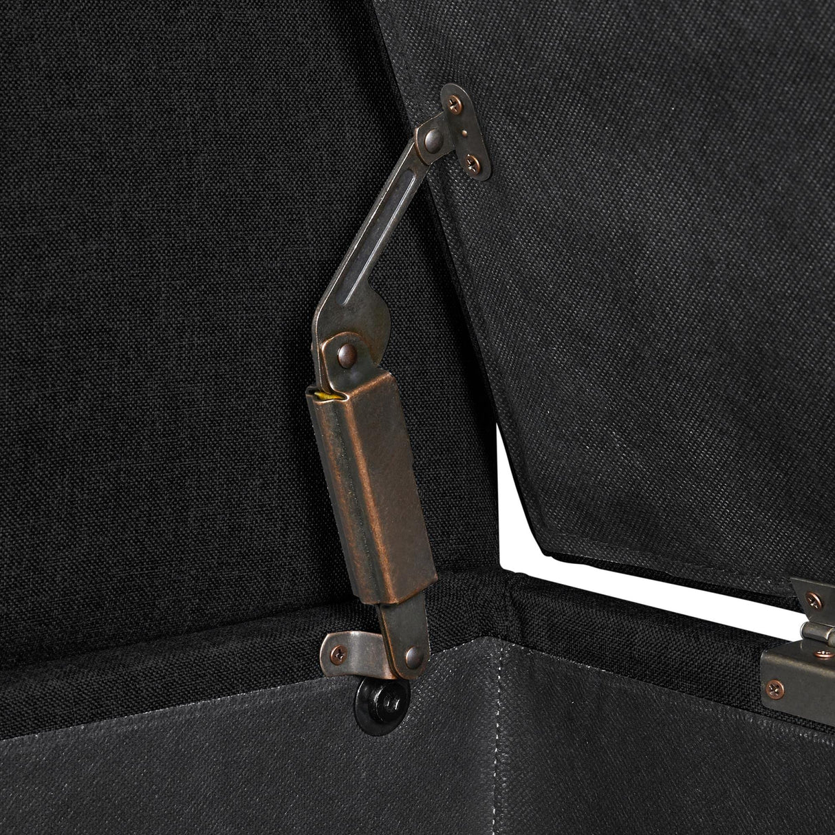 Yaheetech 52in Ottoman Bench Folding Storage Ottoman Bench Tufted Fabric Entryway Bench with Arms Footstool with Large Storage Foot Rest Seat Rolled Arms Cushioned Ottoman Black Yaheetech