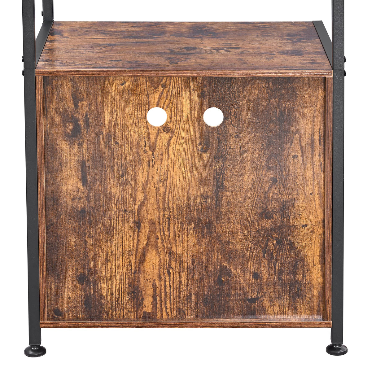 BEWISHOME Cat Litter Box Enclosure Furniture, Hidden Litter Box Furniture for Living Room, Large Cat Furniture with 4 Tier Shelves and Door, Rusitc Brown, CMW06Z BEWISHOME