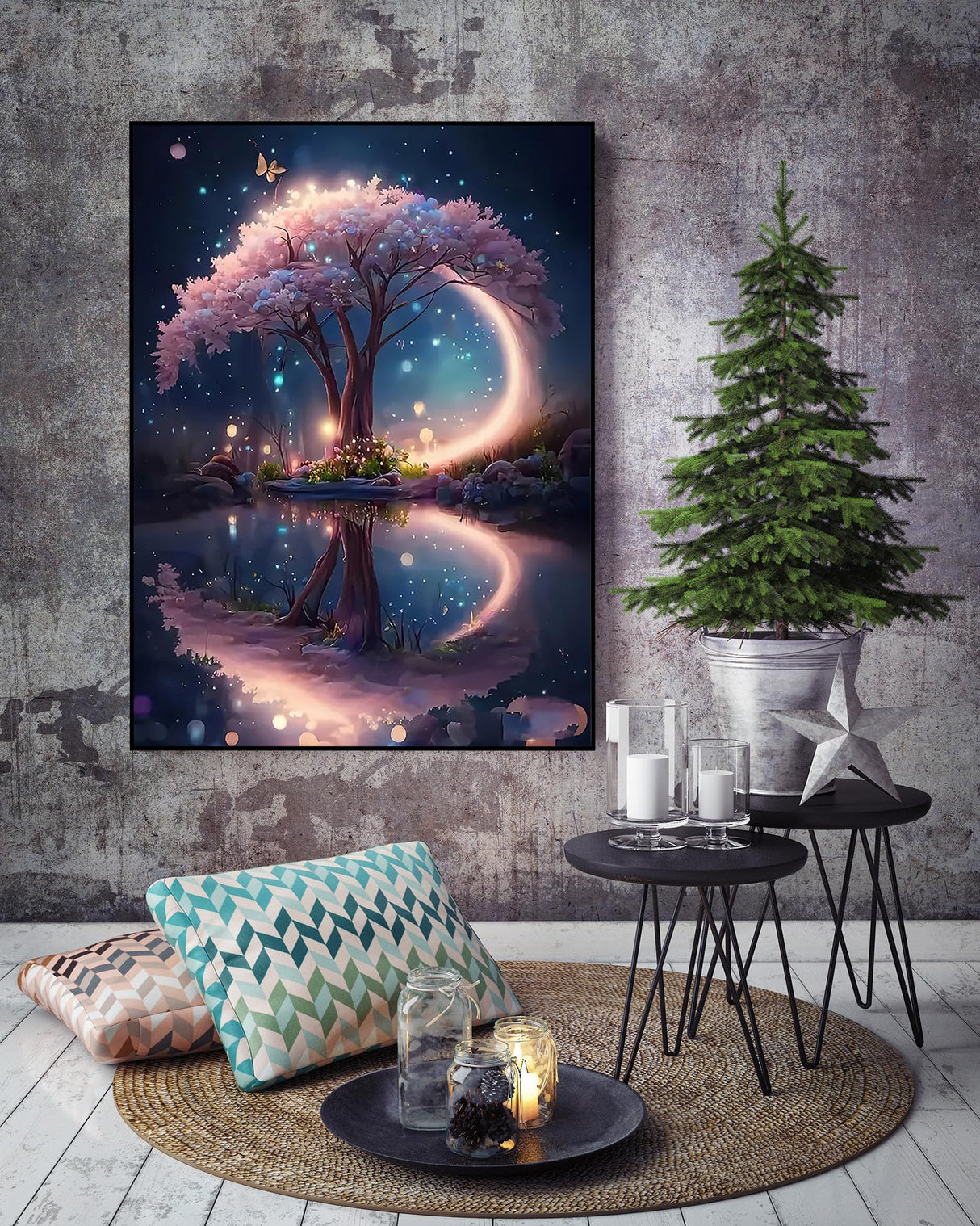 KINPLUB 5D Diamond Painting Kits for Adults, Tree Diamond Art Kits for Beginners, DIY Full Round Drill Paint with Diamond Pictures Gem Art, Home Wall Decor 12 x 16 Inch KINPLUB