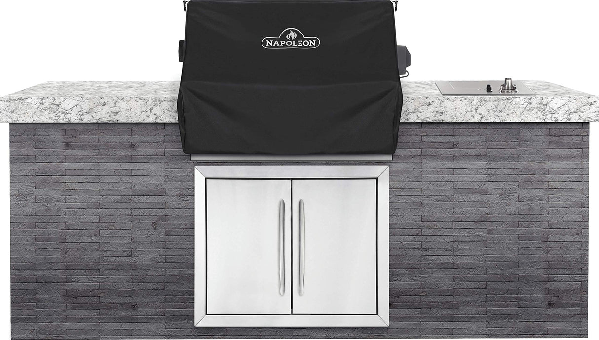 Napoleon Grill Cover for Prestige PRO 500 and Prestige 500 Built-in BBQ Grills, Black, Water Resistant, UV Protected, Adjustable Straps Napoleon