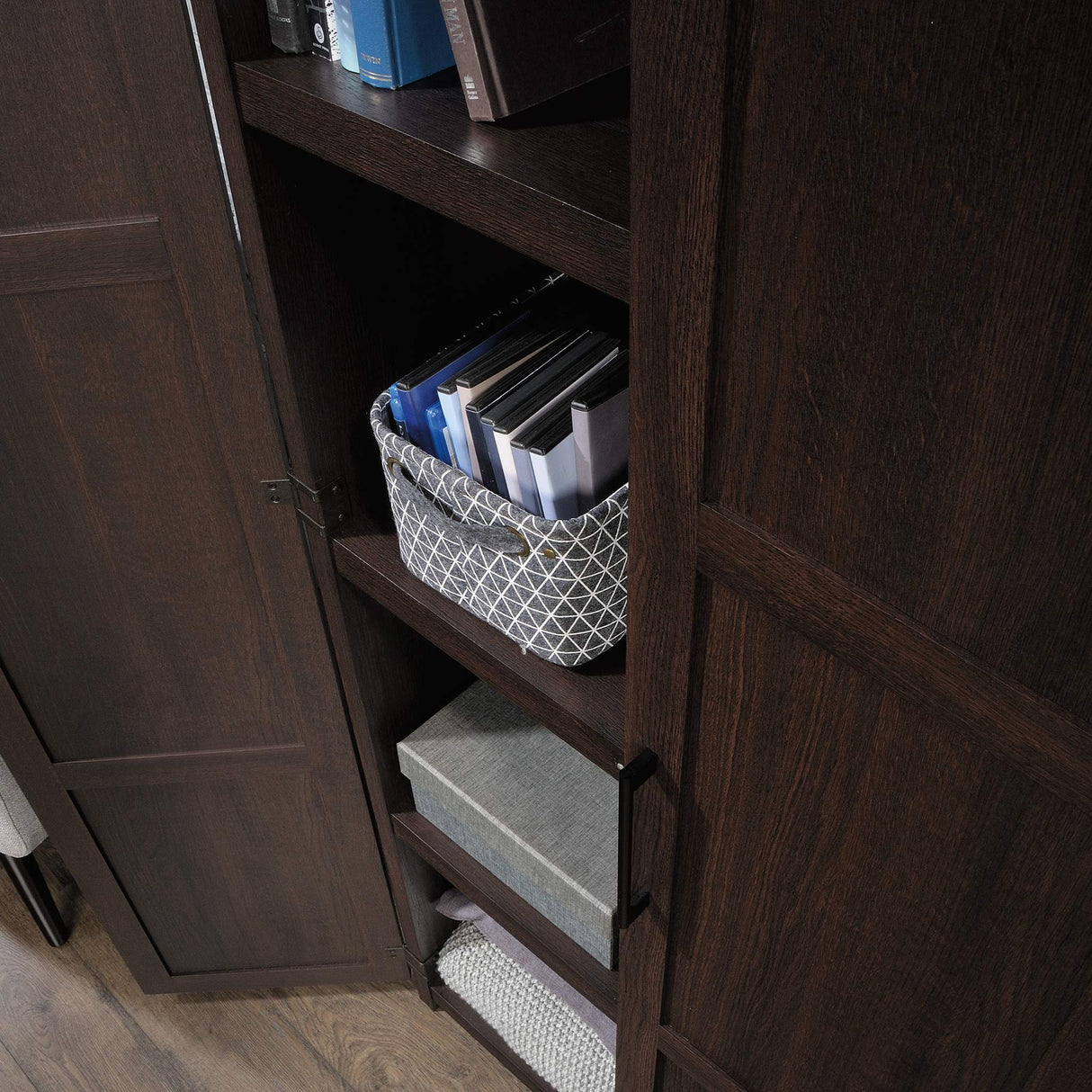 Sauder HomePlus Storage Pantry Cabinet, L: 30.71" x W: 17.21" x H: 68.82", Dakota Oak finish Sauder