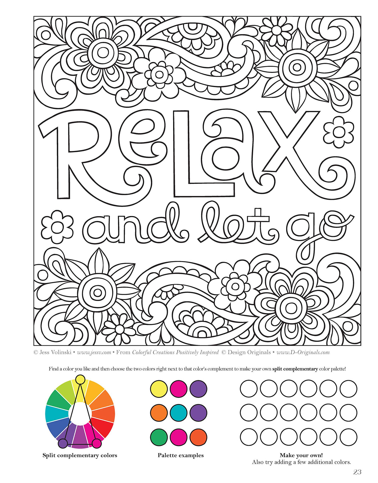 Colorful Creations Positively Inspired Coloring Book: Coloring Book Pages Designed to Inspire Creativity! (Design Originals) 32 Uplifting Designs from Jess Volinski, the Artist of Notebook Doodles Design Originals