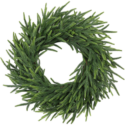 MDSTBN 24 Inch Pine Wreath Christmas Wreaths for Front Door, Real Touch Pine Wreath Large Artificial Green Wreaths for Walls Windows Porches Farmhouse Indoor Outdoor Home Decor