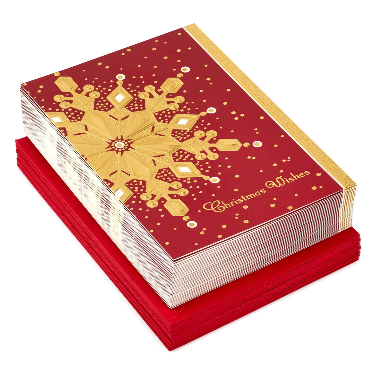 Hallmark Boxed Holiday Cards, Red and Gold Snowflake (40 Cards with Envelopes) Hallmark